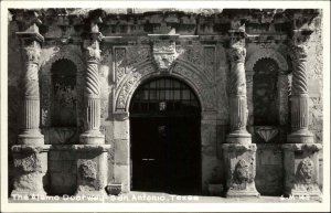 San Antonio Texas TX The Alamo Doorway Real Photo RPPC Vintage Postcard