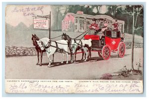 1907 Horse Carriage Scene Providence RI Advertising Woodstock VA Postcard