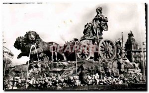 Old Postcard Spain Espana Spain Madrid Fountain of Cybele Lion