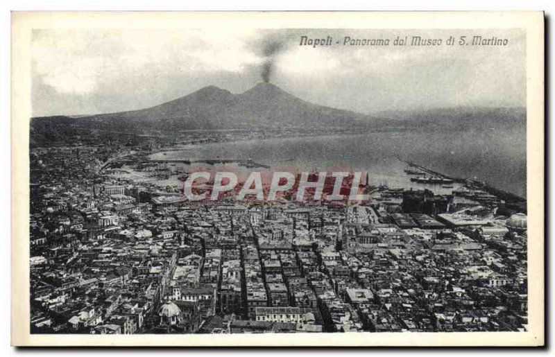 Postcard Old Napoli Panorama Dal Museo Di Martino S