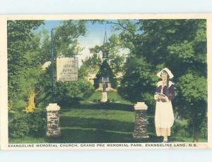 Linen CHURCH SCENE Grand Pre - Near Dartmouth Nova Scotia NS G4139