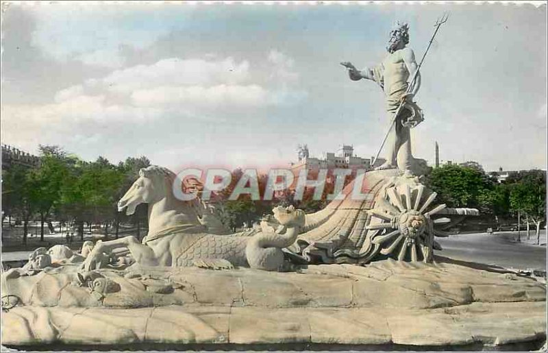 'Postcard Modern Madrid''s Neptune Fountain'