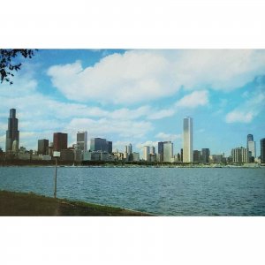 Chicago Skyline Adler Planetarium Chicago IL Postcard