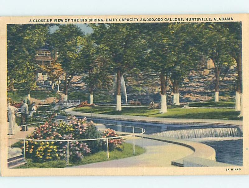 Linen POSTCARD FROM Huntsville Alabama AL HM9663