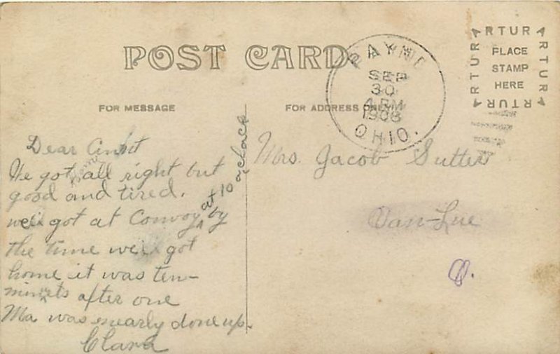 OH, Payne, Ohio, RPPC, High School Building, Entrance View, 1908 PM United States Ohio