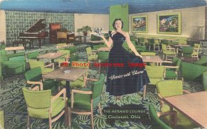 OH, Cincinnati, Ohio, Alms Hotel, Mermaid Lounge, Interior View, Piano