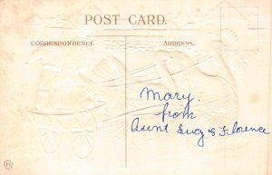 Thanksgiving Children in Humanized Turkey Pulled Cart embossed postcard B990