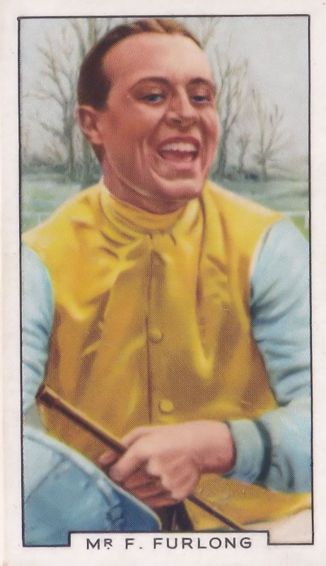 Frank Furlong Steeplechase Horse Race Racing Jockey 1930s Cigarette Card