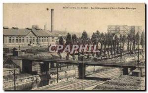 Postcard Old Mine Mines Montceau les Mines d & # 39air and electric compresso...