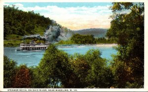 West Virginia Wheeling Steamer Royal On Ohio River Curteich