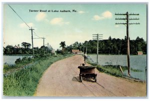 c1910's Turner Road At Lake Auburn Wagon Maine ME Unposted Vintage Postcard