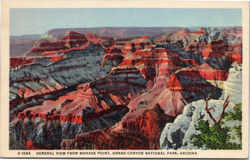 Grand Canyon, Arizona - Fred Harvey - General View from Mohave Point