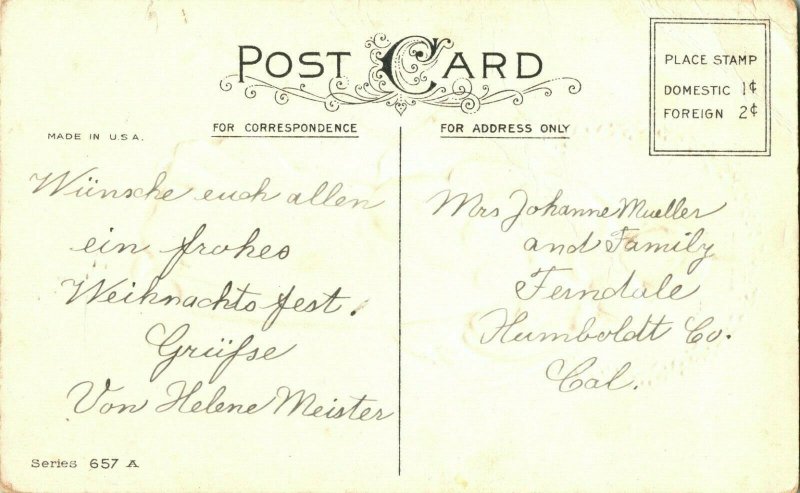 Vtg Postcard 1910s O Holy Christmas NIght Poem Mary Jesus Margaret Evans Price