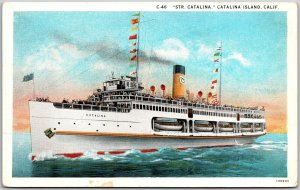 Steamer Catalina Passengers On Board Catalina Island California CA Postcard
