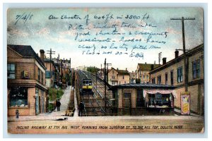 1908 Incline Railway At 7th Ave. West Duluth Minnesota MN Posted Postcard