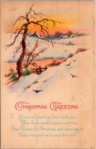 Merry Christmas With Landscape Scene