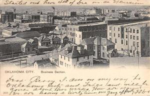 Oklahoma City Oklahoma Business Section Birdseye View Antique Postcard K51216