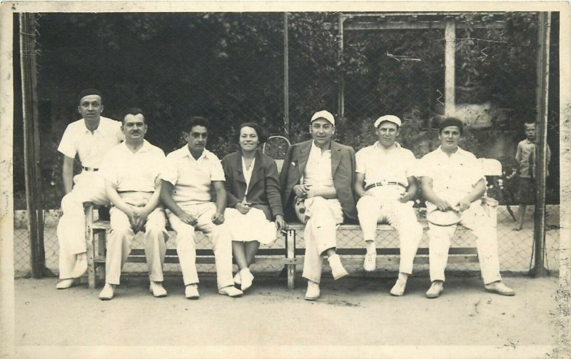 Tennis players early photo postcard dated 1934