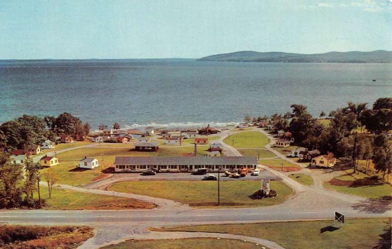 Penobscot Bay Maine Colonial Gables Motel Birdseye View Vintage Postcard K52799 