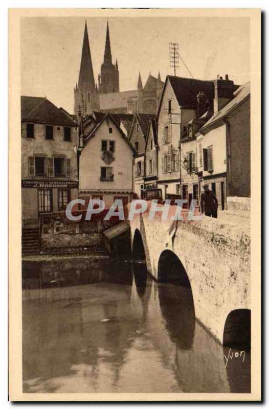 Old Postcard La Douce France Chartres Old Bridge and Old Houses Brebion