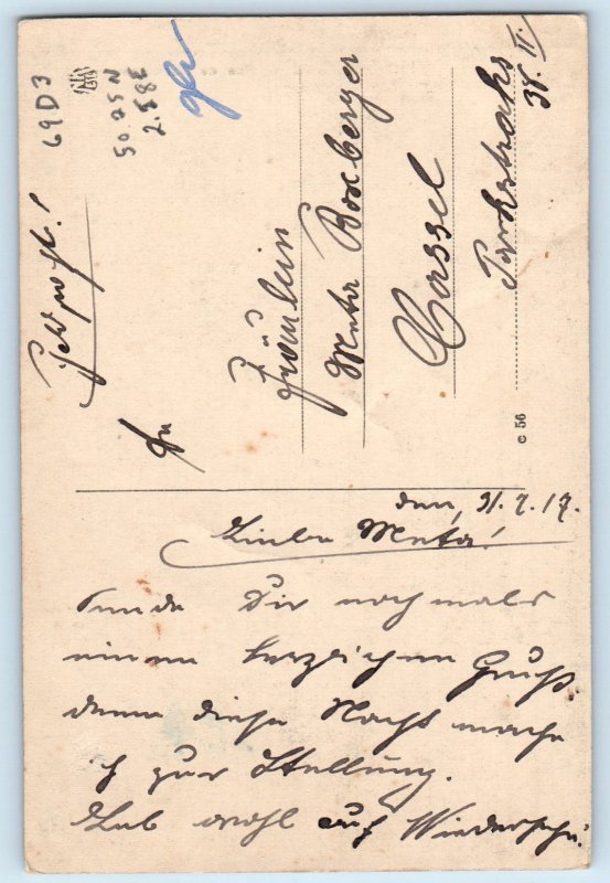 Hénin-Beaumont Pas-de-Calais France Postcard Rue de Napoleon 1917 Posted