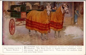 5A HORSE Paris Fawn Blanket ADVERTISING Postcard Z5