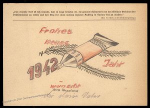 3rd Reich Germany 1942 Weihnacht Christmas Card Cover UNUSED 100712