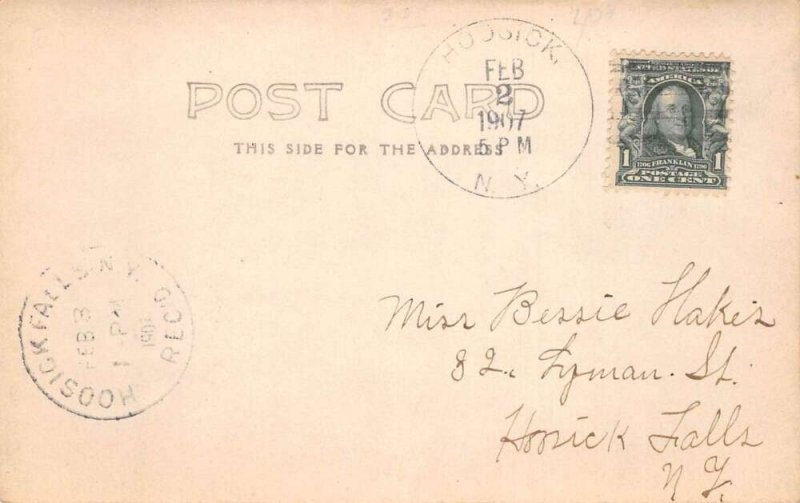 Hoosick New York Stone School House Real Photo Vintage Postcard AA108431