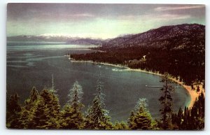 1960s LAKE ARROWHEAD CALIFORNIA AIR VIEW UNION 76 GASOLINE AD POSTCARD P202