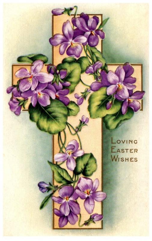 Easter,  Cross with flowers