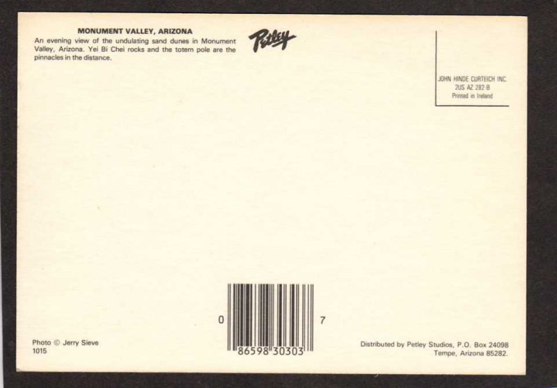 AZ Monument Valley Rocks Arizona Postcard