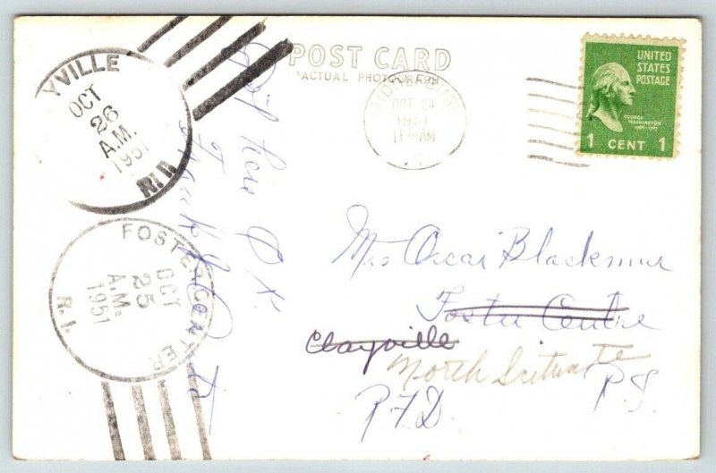RPPC Middlebury  Vermont  Main Street    Postcard  1951