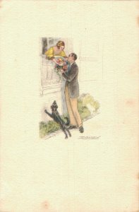 Romantic Couple Mauzan Art Deco Vintage Postcard 08.04