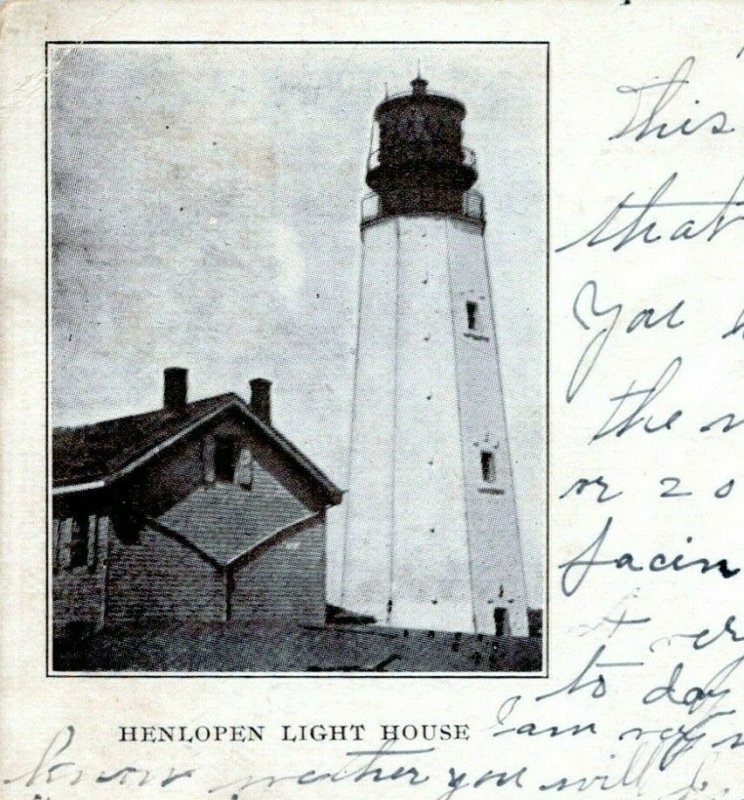 Lewes Rehoboth Delaware Postcard 1906 Cape Henlopen Lighthouse Undivided MU