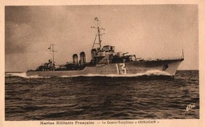 RPPC Photo French navy Torpedo boat Hurricane 'Ouragan' -  War Time