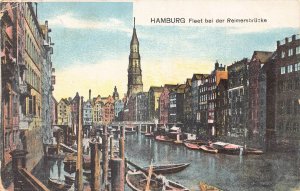 Germany Hamburg 1907 Fleet bei Reimersbruecke Bridge Boats postcard