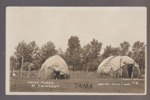 Tama IOWA RPPC 1913 INDIAN VILLAGE Meskwaki WICKIUPS Mesquakie Sac & Fox Indians