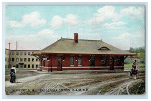 c1910's Newport NH, Passenger Station B. & M. R. R. Station Depot Postcard