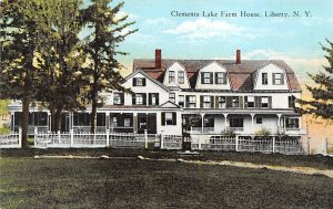 Clements Lake Farm House Liberty, New York NY Postcard