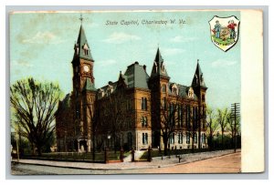 Vintage 1910's Postcard State Capitol Building and State Seal Charleston WV