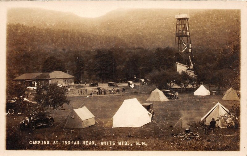 H74/ White Mountains New Hampshire RPPC Postcard c1910 Camp Indian Head 123