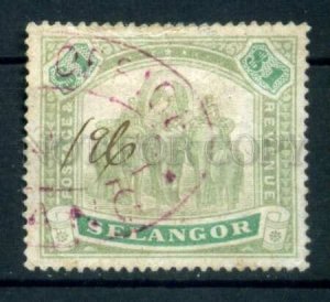 030198 MALAY SELANGOR 1895 elephants stamp #30198