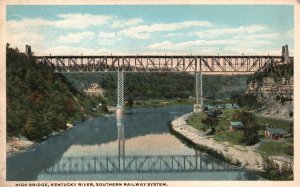 Vintage Postcard History Of New High Bridge Spanning Navigable Stream Kentucky