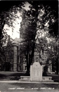 Real Photo Postcard Court House in Knox, Indiana