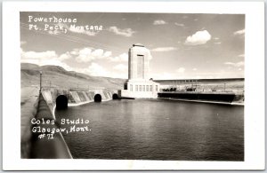Postcard RPPC c1930s Glasgow Montana Powerhouse Ft. Peck by Coles Studio