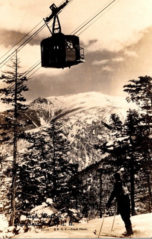New Hampshire Cannon Mountain Tramway Aerial Passenger Train 1940 Real Photo