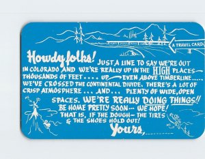 Postcard Greeting Card with Quote and Comic Art Print, Colorado