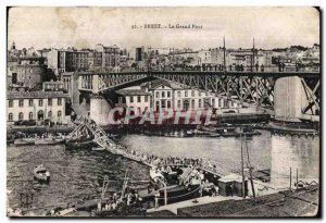 Brest - The Great Bridge - Old Postcard