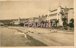 Postcard Old French Riviera Nice (Alpes Mar) Promenade des Anglais and Palais...