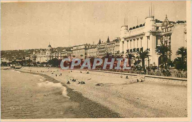 Old Postcard French Riviera Nice (Alpes Mar) Promenade des Anglais and Palais...